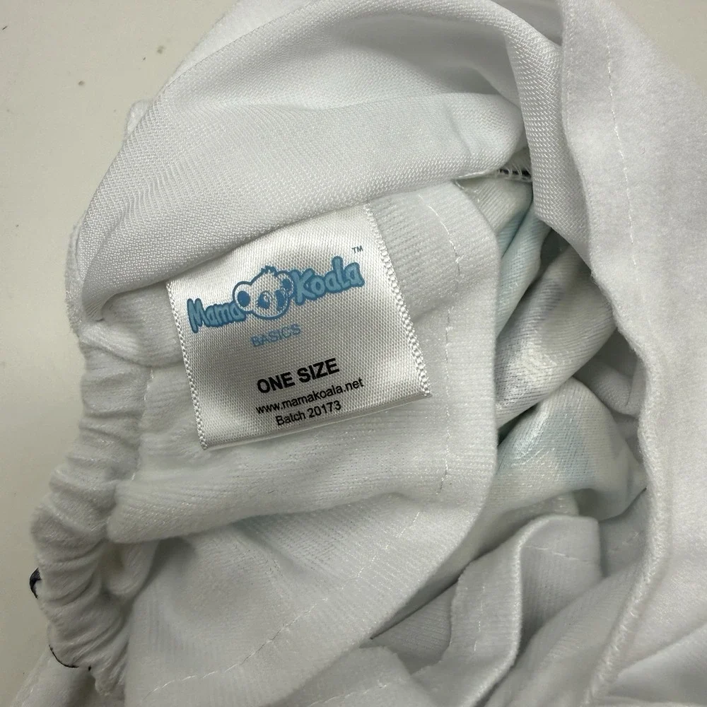 Mama Koala One Size Pocket Cloth Diaper Gray Teal Chevron Print Zig Zag